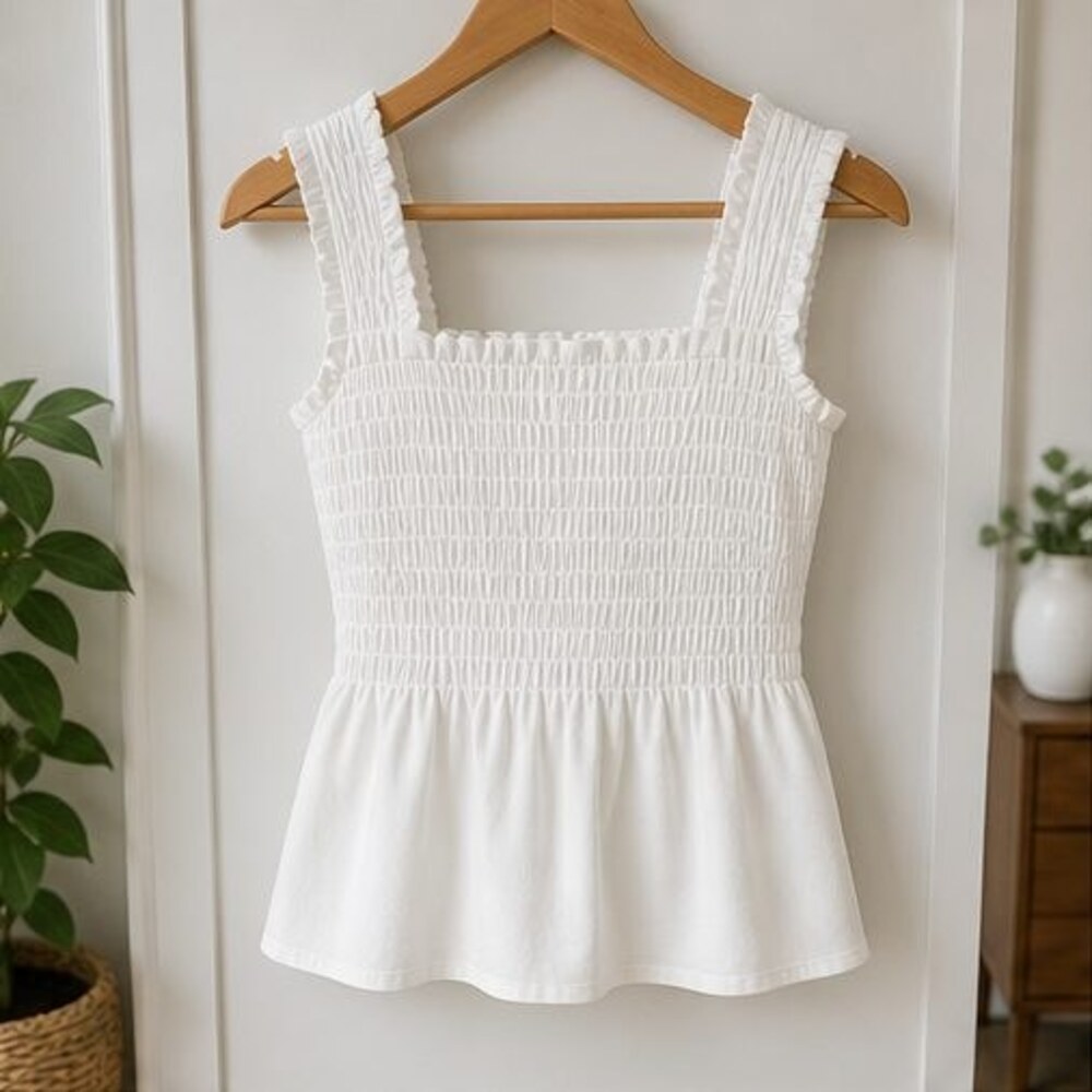 White Smocked Top